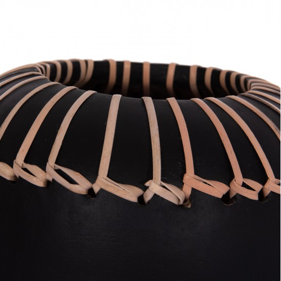 ΕΠΙΤΡΑΠΕΖΙΟ ΔΙΑΚΟΣΜΗΤΙΚΟ ΒΑΖΟ LENNOX HM4675.01S TΕΡΑΚΟΤΑ ΣΕ ΜΑΥΡΟ--Φ18x33Υεκ.