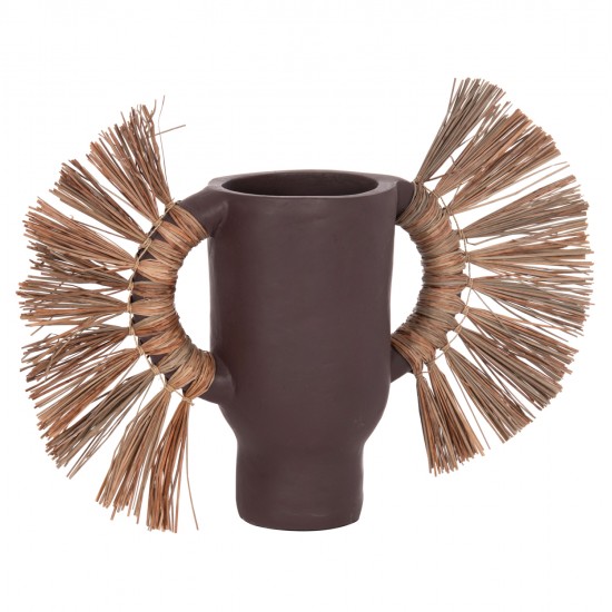 ΕΠΙΤΡΑΠΕΖΙΟ ΔΙΑΚΟΣΜΗΤΙΚΟ ΒΑΖΟ ALICA HM4668.07S ΣΟΚΟΛΑΤΙ ΤΕΡΑΚΟΤΑ & GRASS--55x19x34Υεκ