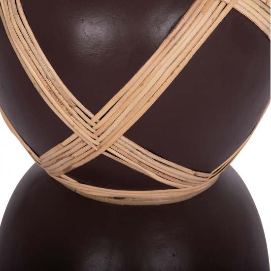 ΔΙΑΚΟΣΜΗΤΙΚΟ ΒΑΖΟ ΔΑΠΕΔΟΥ MAYNARD HM4672.07L TERRACOTTA ΣΟΚΟΛΑΤΙ-RATTAN Φ32x62.5Υεκ
