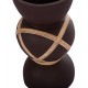 ΔΙΑΚΟΣΜΗΤΙΚΟ ΒΑΖΟ ΔΑΠΕΔΟΥ MAYNARD HM4672.07S TERRACOTTA ΣΟΚΟΛΑΤΙ-RATTAN Φ27.5x50Υεκ