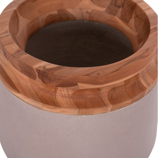 ΔΙΑΚΟΣΜΗΤΙΚΟ ΒΑΖΟ ΔΑΠΕΔΟΥ LINTER HM4662.05L FIBER CEMENT ΓΚΡΙ ΜΑΤ--ΞΥΛΟ ΤΕΑΚ Φ41x47Υεκ