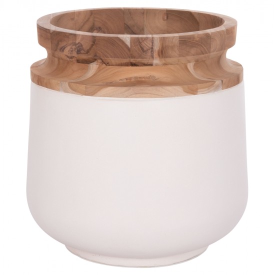 ΔΙΑΚΟΣΜΗΤΙΚΟ ΒΑΖΟ ΔΑΠΕΔΟΥ LINTER HM4662.02L FIBER CEMENT ΛΕΥΚΟ--ΞΥΛΟ ΤΕΑΚ Φ41x47Υεκ.