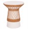 ΒΟΗΘΗΤΙΚΟ ΤΡΑΠΕΖΙ ΣΤΡΟΓΓΥΛΟ DELIA HM18167.02 FIBER CEMENT ΛΕΥΚΟ & RATTAN Φ40x45Υεκ
