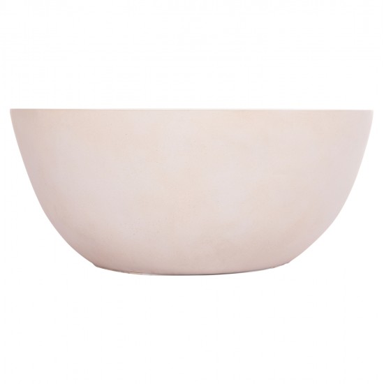 ΤΡΑΠΕΖΙ ΣΑΛΟΝΙΟΥ ΣΤΡΟΓΓΥΛΟ ALLAN HM18162.02 FIBER CEMENT ΣΕ ΛΕΥΚΟ--Φ92x49Υεκ.