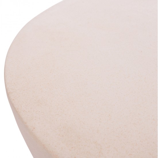ΤΡΑΠΕΖΙ ΣΑΛΟΝΙΟΥ ΣΤΡΟΓΓΥΛΟ ALLAN HM18162.02 FIBER CEMENT ΣΕ ΛΕΥΚΟ--Φ92x49Υεκ.