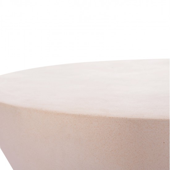ΤΡΑΠΕΖΙ ΣΑΛΟΝΙΟΥ ΣΤΡΟΓΓΥΛΟ ALLAN HM18162.02 FIBER CEMENT ΣΕ ΛΕΥΚΟ--Φ92x49Υεκ.