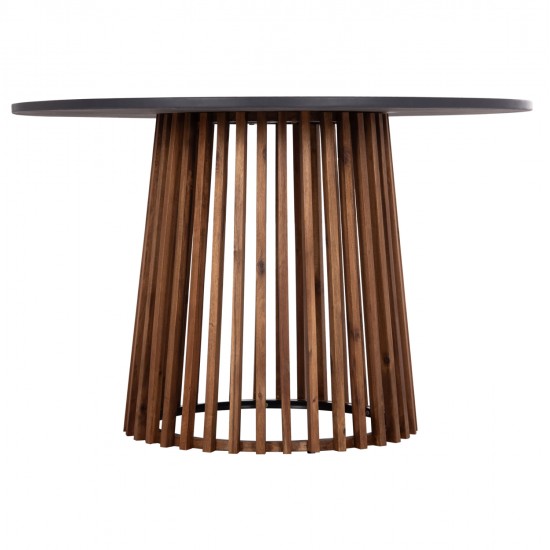 ΤΡΑΠΕΖΙ ΣΤΡΟΓΓΥΛΟ ΕΞ.ΧΩΡΟΥ CRISTOBAL HM6235 ΞΥΛΟ ΑΚΑΚΙΑΣ-CEMENT TOP Φ120x77Υεκ