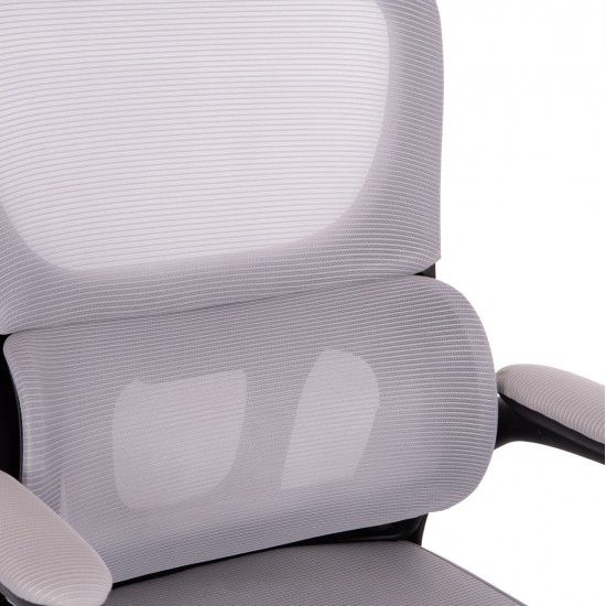 ΚΑΡΕΚΛΑ ΓΡΑΦΕΙΟΥ BASTON HM18236.02 ΓΚΡΙ MESH & ΜΑΥΡΟ PP ΣΚΕΛΕΤΟΣ 64x60x127Υεκ.