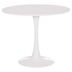 ΤΡΑΠΕΖΙ ΣΤΡΟΓΓΥΛΟ BROLIN HM18141.01 MDF TOP-ΒΑΣΗ ΜΕΤΑΛΛΙΚΗ--ΛΕΥΚΟ Φ90x73Υεκ