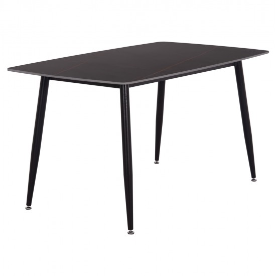 ΤΡΑΠΕΖΙ RAVEN HM18149.02 ΚΕΡΑΜΙΚΟ TOP ΜΕ ΟΨΗ ΜΑΥΡΟ ΜΑΡΜΑΡΟ 140x80x74Υεκ.