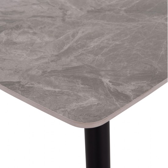 ΤΡΑΠΕΖΙ RAVEN HM9854.13 ΚΕΡΑΜΙΚΟ TOP ΓΚΡΙ ΜΑΡΜΑΡΟ-ΜΑΥΡΟ ΜΕΤΑΛΛΟ 120x70x73Υεκ.