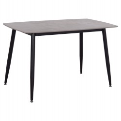 ΤΡΑΠΕΖΙ RAVEN HM9854.13 ΚΕΡΑΜΙΚΟ TOP ΓΚΡΙ ΜΑΡΜΑΡΟ-ΜΑΥΡΟ ΜΕΤΑΛΛΟ 120x70x73Υεκ.