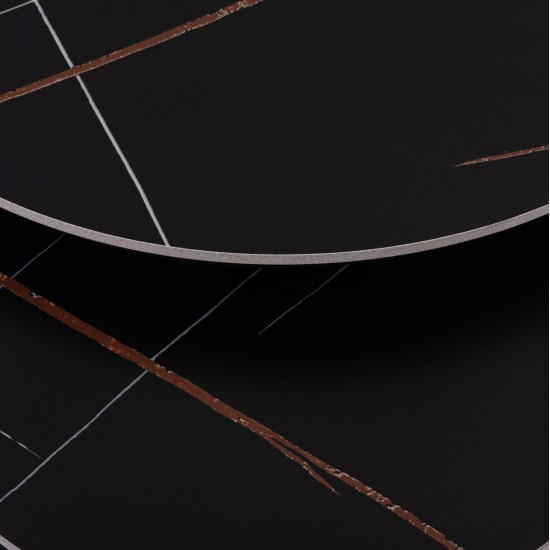 ΤΡΑΠΕΖΙ ΣΑΛΟΝΙΟΥ 2ΤΜΧ TALOS ΚΕΡΑΜΙΚΟ TOP ΜΕ ΟΨΗ ΜΑΥΡΟΥ ΜΑΡΜΑΡΟΥ HM18140.02 Φ70+Φ50