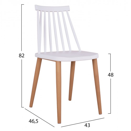 ΣΕΤ ΤΡΑΠΕΖΑΡΙΑΣ 5ΤΜΧ MINIMAL HM21172 MDF TOP ΣΕ ΛΕΥΚΟ-ΣΚΕΛΕΤΟΣ ΣΕ ΦΥΣΙΚΟ ΞΥΛΟΥ