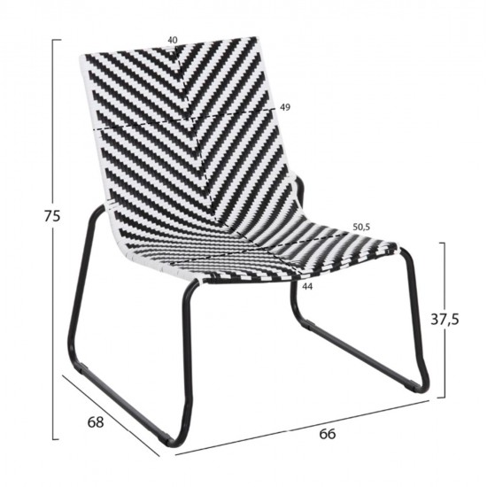 ΣΕΤ LOUNGE 3TMX ΕΞ.ΧΩΡΟΥ PONY HM21193 ΜΕΤΑΛΛΟ ΣΕ ΓΚΡΙ--ΣΥΝΘ.RATTAN ΣΕ ΛΕΥΚΟ-ΜΑΥΡΟ