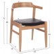 ΠΟΛΥΘΡΟΝΑ CERSEI HM9946.01 RUBBERWOOD ΣΕ LIGHT OAK & PU ΣΕ ΜΑΥΡΟ 57x53x72Υεκ
