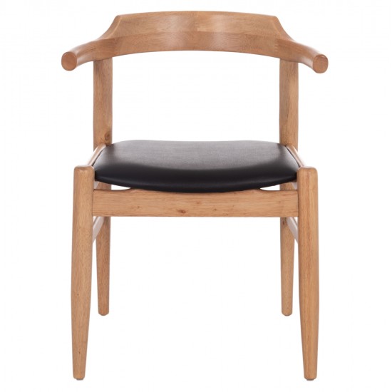 ΠΟΛΥΘΡΟΝΑ CERSEI HM9946.01 RUBBERWOOD ΣΕ LIGHT OAK & PU ΣΕ ΜΑΥΡΟ 57x53x72Υεκ