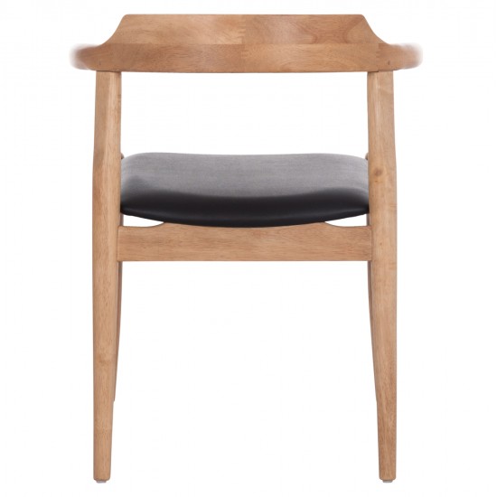 ΠΟΛΥΘΡΟΝΑ CERSEI HM9946.01 RUBBERWOOD ΣΕ LIGHT OAK & PU ΣΕ ΜΑΥΡΟ 57x53x72Υεκ
