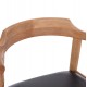ΠΟΛΥΘΡΟΝΑ CERSEI HM9946.01 RUBBERWOOD ΣΕ LIGHT OAK & PU ΣΕ ΜΑΥΡΟ 57x53x72Υεκ