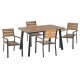 ΣΕΤ ΤΡΑΠΕΖΑΡΙΑΣ TABER HM21197 ΤΡΑΠΕΖΙ & 4 ΠΟΛΥΘΡΟΝΕΣ-ΑΛΟΥΜΙΝΙΟ & POLYWOOD-ΑΝΘΡΑΚΙ