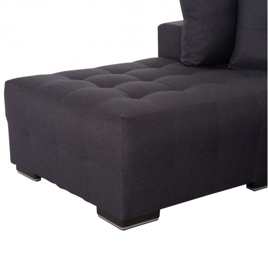 ΓΩΝΙΑΚΟΣ ΚΑΝΑΠΕΣ-ΚΡΕΒΑΤΙ ΜΕ ΑΠΟΘ.ΧΩΡΟ TRENDSTON HM3302.01L ΓΚΡΙ ΥΦΑΣΜΑ 298x177x95Υεκ