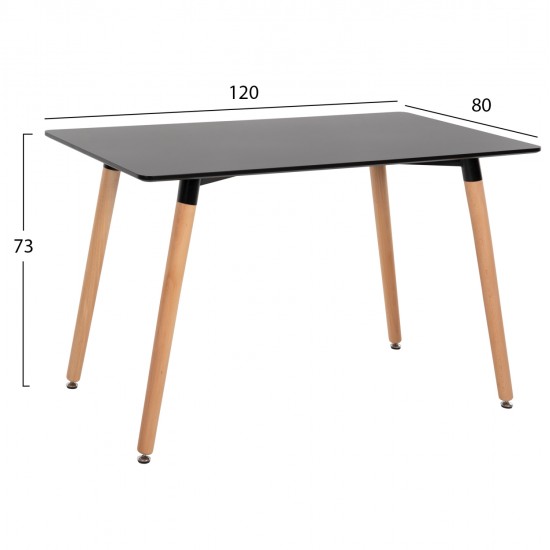 ΣΕΤ ΤΡΑΠΕΖΑΡΙΑΣ 5ΤΜΧ LIO HM21175 MDF TOP & ΠΟΛΥΠΡΟΠΥΛΕΝΙΟ ΣΕ ΜΑΥΡΟ