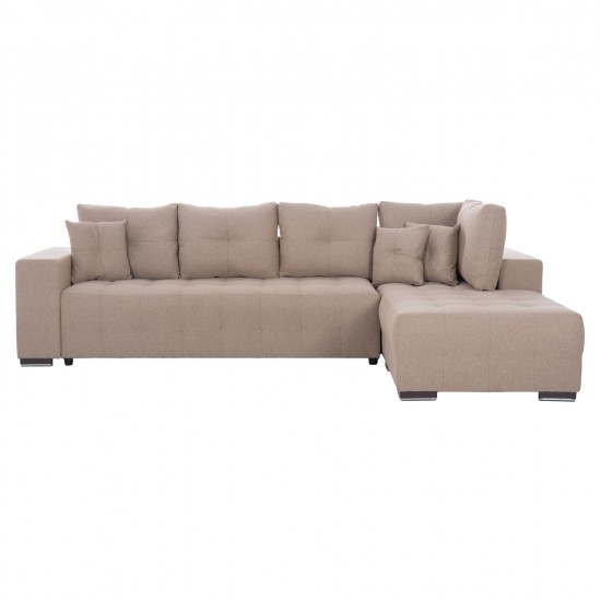 ΓΩΝΙΑΚΟΣ ΚΑΝΑΠΕΣ-ΚΡΕΒΑΤΙ ΜΕ ΑΠΟΘ.ΧΩΡΟ TRENDSTON HM3302.03R ΜΠΕΖ ΥΦΑΣΜΑ 298x177x95Υεκ