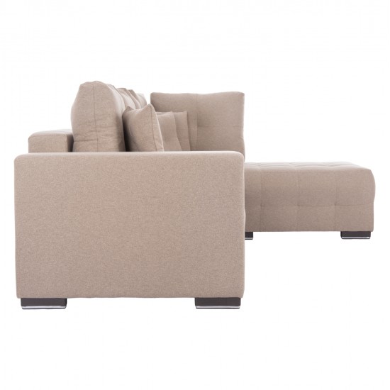 ΓΩΝΙΑΚΟΣ ΚΑΝΑΠΕΣ-ΚΡΕΒΑΤΙ ΜΕ ΑΠΟΘ.ΧΩΡΟ TRENDSTON HM3302.03R ΜΠΕΖ ΥΦΑΣΜΑ 298x177x95Υεκ