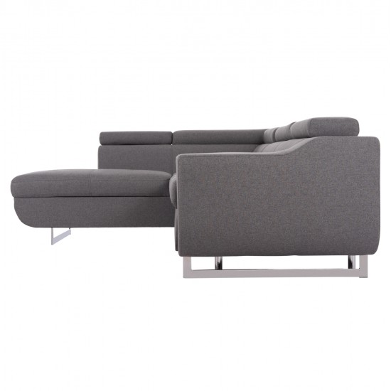 ΓΩΝΙΑΚΟΣ ΚΑΝΑΠΕΣ-ΚΡΕΒΑΤΙ ΜΕ ΑΠΟΘ.ΧΩΡΟ ENCORE HM3301.01L ΓΚΡΙ ΥΦΑΣΜΑ 285x205x90Υεκ.