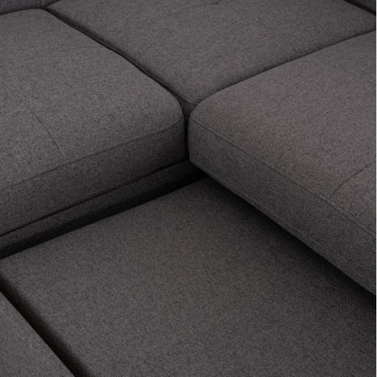 ΓΩΝΙΑΚΟΣ ΚΑΝΑΠΕΣ-ΚΡΕΒΑΤΙ ΜΕ ΑΠΟΘ.ΧΩΡΟ ENCORE HM3301.01L ΓΚΡΙ ΥΦΑΣΜΑ 285x205x90Υεκ.