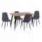 ΣΕΤ ΤΡΑΠΕΖΑΡΙΑΣ 5ΤΜΧ ALIZA HM11196.01 MDF TOP-ΒΕΛΟΥΔΟ ΓΚΡΙ & ΜΕΤΑΛΛΟ ΜΑΥΡΟ