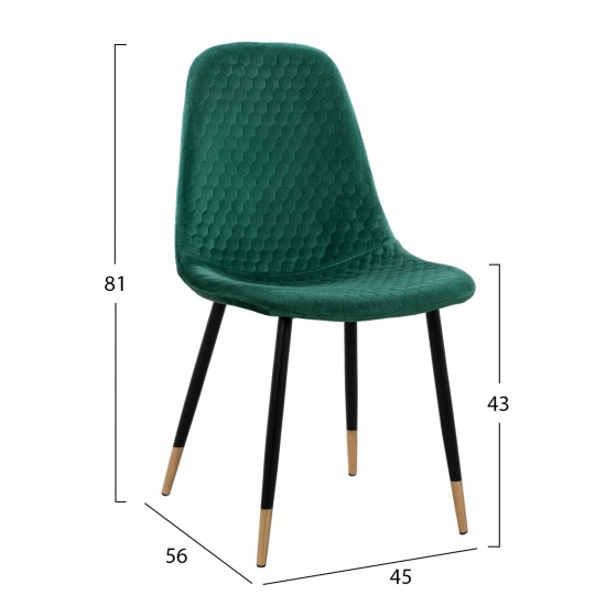 ΣΕΤ ΤΡΑΠΕΖΑΡΙΑΣ 5ΤΜΧ ALIZA HM11196.03 MDF TOP-ΒΕΛΟΥΔΟ ΚΥΠΑΡΙΣΣΙ & ΜΕΤΑΛΛΟ ΜΑΥΡΟ