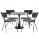 ΣΕΤ ΤΡΑΠΕΖΑΡΙΑΣ 5ΤΜΧ BROLIN HM21200 MDF TOP & ΜΕΤΑΛΛΟ ΜΑΥΡΟ-ΣΚΟΥΡΟ ΓΚΡΙ ΥΦΑΣΜΑ