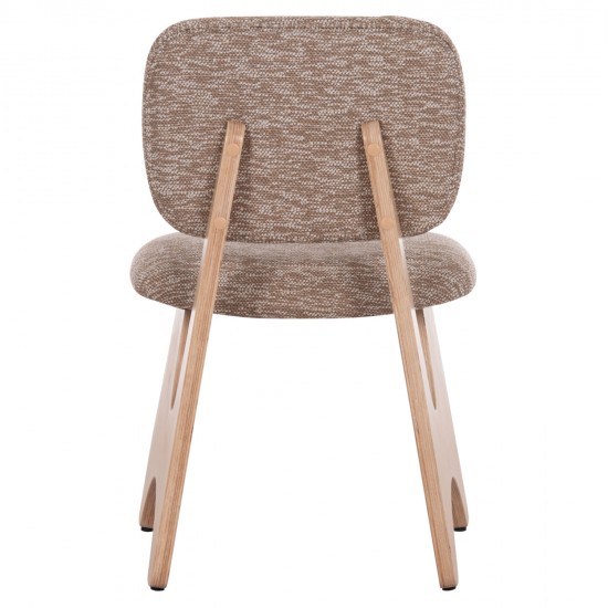 ΚΑΡΕΚΛΑ ΤΡΑΠΕΖΑΡΙΑΣ BELLISI HM18248.01 ΚΑΦΕ ΥΦΑΣΜΑ-PLYWOOD ΧΡΩΜΑ ΔΡΥΟΣ 53x56x78Υεκ.