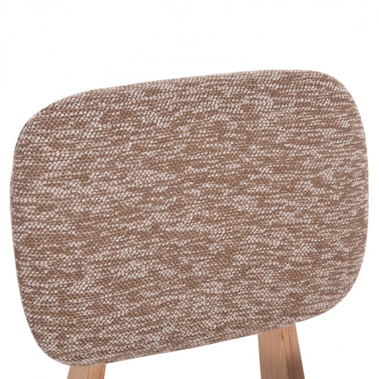 ΚΑΡΕΚΛΑ ΤΡΑΠΕΖΑΡΙΑΣ BELLISI HM18248.01 ΚΑΦΕ ΥΦΑΣΜΑ-PLYWOOD ΧΡΩΜΑ ΔΡΥΟΣ 53x56x78Υεκ.