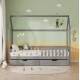 ΚΡΕΒΑΤΙ ΠΑΙΔΙΚΟ ΜΕ ΣΥΡΤΑΡΙΑ PHYLLIS HM724.05 τ.MONTESSORI ΓΚΡΙ 196x97x161Υεκ.