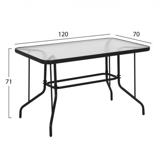 ΣΕΤ ΤΡΑΠΕΖΑΡΙΑΣ 5ΤΜΧ ADAM HM21160 ΚΑΡΕΚΛΕΣ ΑΛΟΥΜΙΝΙΟΥ & ΤΡΑΠΕΖΙ 120x70 ΓΚΡΙ