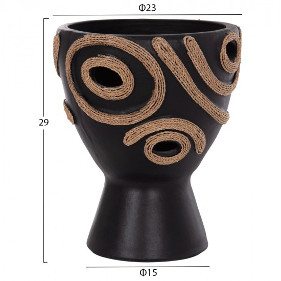 ΕΠΙΤΡΑΠΕΖΙΟ ΔΙΑΚΟΣΜΗΤΙΚΟ ΒΑΖΟ DEAN HM4678.01 ΤΕΡΑΚΟΤΑ ΣΕ ΜΑΥΡΟ--Φ25x28Υεκ.