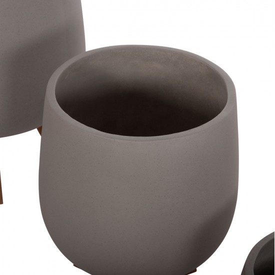 ΣΕΤ 3 ΓΛΑΣΤΡΕΣ ΜΕ TEAK ΒΑΣΕΙΣ TRYLL HM4681.03 FIBER CEMENT--ΓΚΡΙ