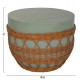 ΤΡΑΠΕΖΙ ΣΑΛΟΝΙΟΥ VILHENA HM18165 FIBER CEMENT ΠΡΑΣΙΝΟ-RATTAN ΦΥΣΙΚΟ Φ56x47Υεκ.