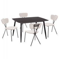 ΣΕΤ ΤΡΑΠΕΖΑΡΙΑΣ 5ΤΜΧ RAVEN HM21067.02 ΚΕΡΑΜΙΚΟ TOP ΜΑΥΡΟ ΜΑΡΜΑΡΟ--ΜΕΤΑΛΛΟ