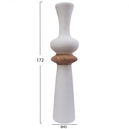 ΔΙΑΚΟΣΜΗΤΙΚΟ ΒΑΖΟ ΔΑΠΕΔΟΥ NEBULA HM4660.02L FIBER CEMENT ΛΕΥΚΟ--ΞΥΛΟ ΤΕΑΚ Φ45x172Υεκ