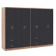 ΝΤΟΥΛΑΠΑ 8ΦΥΛΛΗ BRIANA HM21237.01 ΜΕΛΑΜΙΝΗ SONAMA & ΣΚΟΥΡΟ ΓΚΡΙ 241x42,5Χ180,5Υεκ.