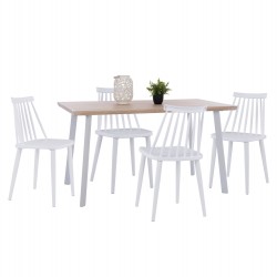 ΣΕΤ ΤΡΑΠΕΖΑΡΙΑΣ 5ΤΜΧ OFIRA HM10634 MDF TOP ΣΕ SONAMA--ΛΕΥΚΕΣ ΚΑΡΕΚΛΕΣ