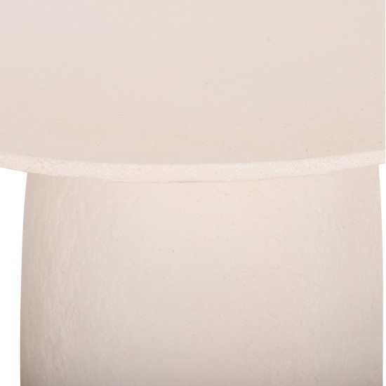 ΤΡΑΠΕΖΙ ΤΡΑΠΕΖΑΡΙΑΣ ΣΤΡΟΓΓΥΛΟ SEPPO HM18154.02 FIBER CEMENT ΛΕΥΚΟ--Φ119,5x75,5Υεκ.
