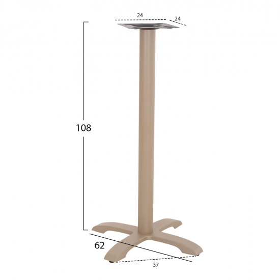 ΒΑΣΗ ΤΡΑΠΕΖΙΟΥ ΜΠΑΡ ΑΠΟ ΜΕΤΑΛΛΟ/ΜΑΝΤΕΜΙ HM417.25 ΚΑΠΟΥΤΣΙΝΟ 62x62x108Υεκ.