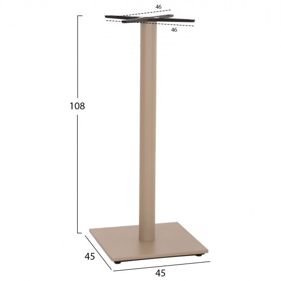 ΒΑΣΗ ΤΡΑΠΕΖΙΟΥ ΜΠΑΡ HM439.25 ΜΕΤΑΛΛΙΚΗ ΚΑΠΟΥΤΣΙΝΟ ΜΑΤ-ΡΕΓΟΥΛΑΤΟΡΟΙ 46x46x108Yεκ.