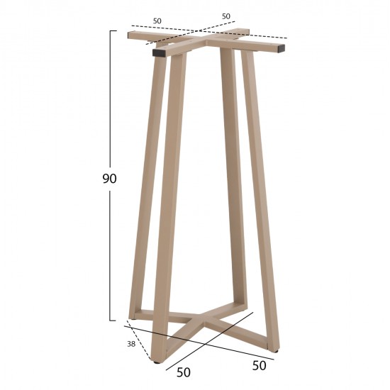 ΒΑΣΗ ΤΡΑΠΕΖΙΟΥ ΜΠΑΡ ΜΕΣΑΙΟΥ ΥΨΟΥΣ HM477.25 ΜΕΤΑΛΛΟ ΚΑΠΟΥΤΣΙΝΟ 50x50x90Υεκ.