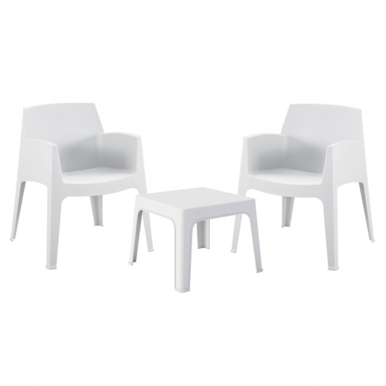 ΣΕΤ 3ΤΜΧ ΠΟΛΥΠΡΟΠΥΛΕΝΙΟΥ SLEEK HM21267.01 ΤΡΑΠΕΖΑΚΙ & 2 ΠΟΛΥΘΡΟΝΕΣ-ΛΕΥΚΟ