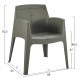 ΣΕΤ 3ΤΜΧ ΠΟΛΥΠΡΟΠΥΛΕΝΙΟΥ SLEEK HM21267.05 ΤΡΑΠΕΖΑΚΙ & 2 ΠΟΛΥΘΡΟΝΕΣ-DARK OLIVE GREEN